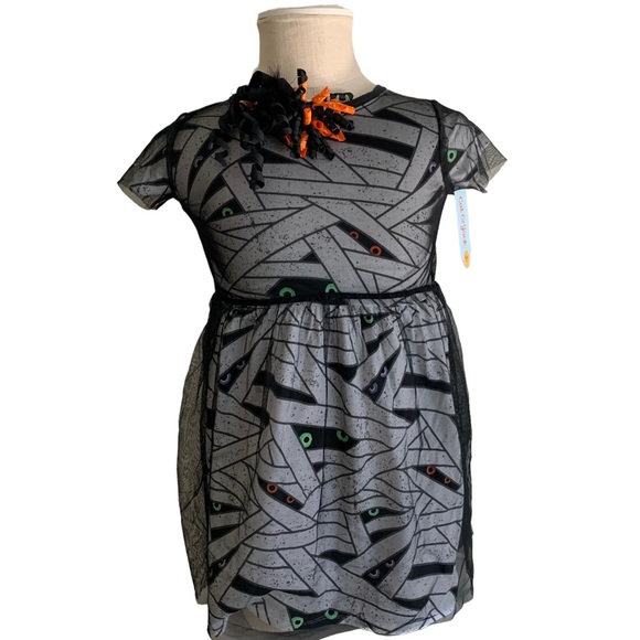 Cat & Jack Halloween season spooky mummy dress, girls’ 6/6X,‎ new with tags - Picture 3 of 14